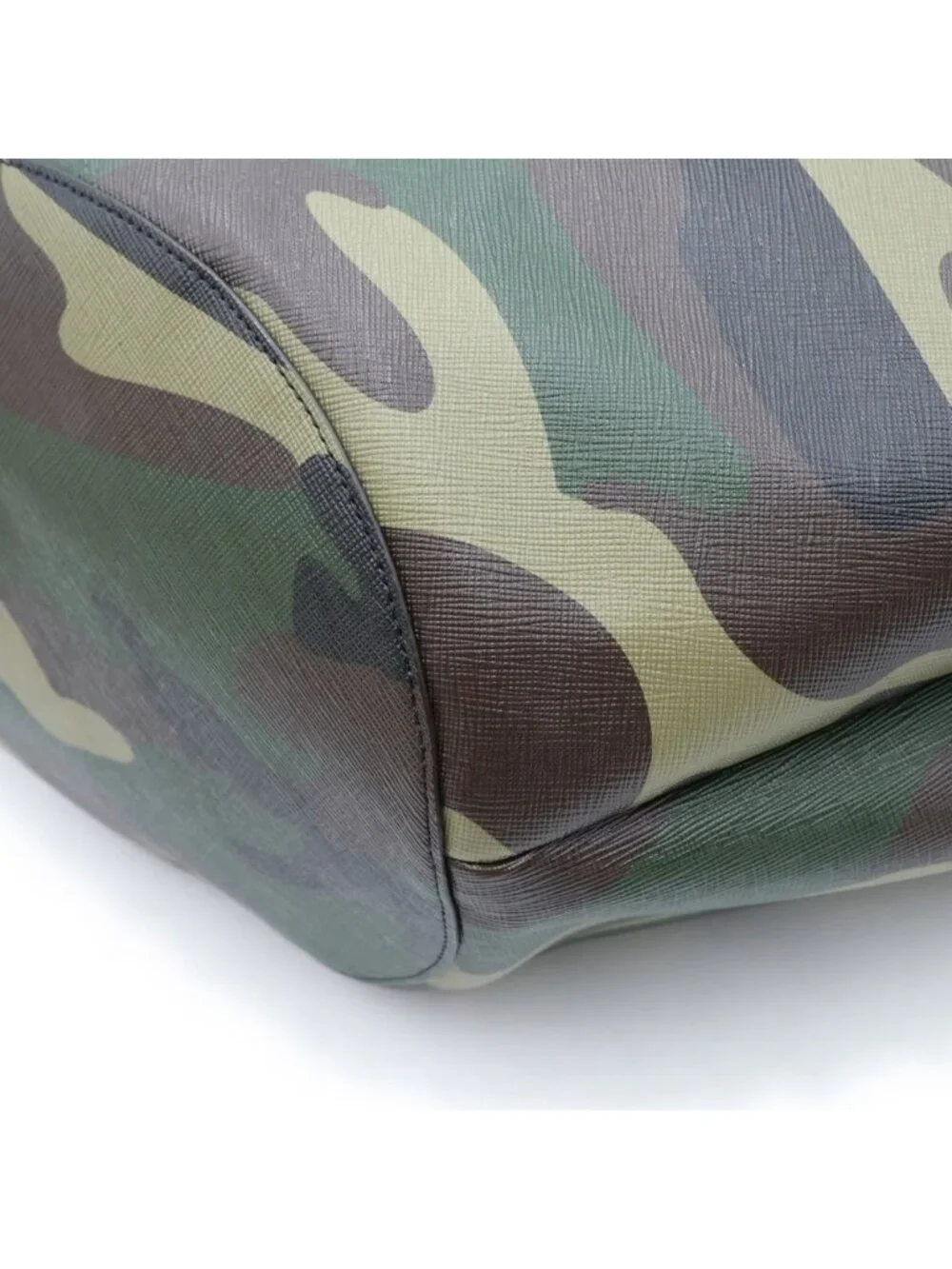 Celine Couffin Large Camouflage Pattern Shoulder Bag Tote Khaki Brown